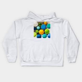 Paint Pots. Yellow, Blue, Green. Kids Hoodie